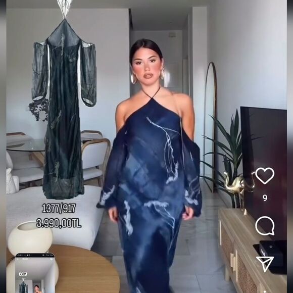 NWT ZARA Benla HALTER DRESSโWITH METALLIC THREAD AND BEADING - Picture 6 of 15